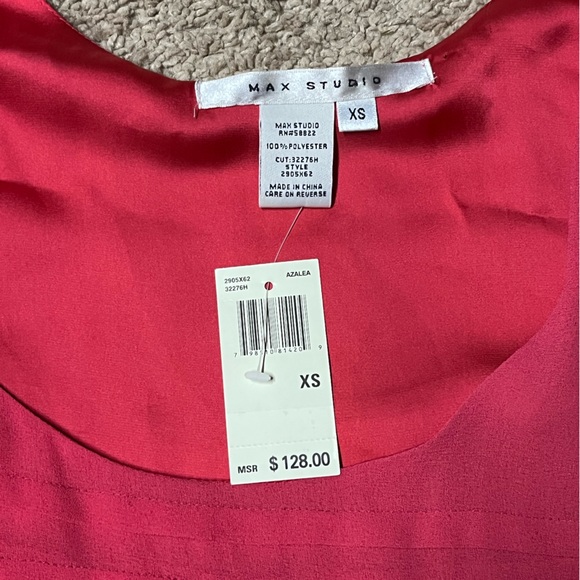 Max Studio Layered Sleeveless Satin Chiffon Cocktail Dress. Size XS - Picture 2 of 3